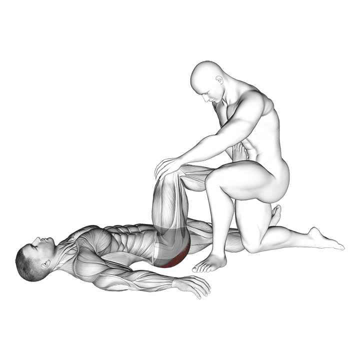 Assisted Lying Glutes Stretch demonstration
